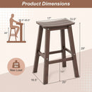 29 Inch HDPE Patio Bar Stool Set of 2 Armless Saddle Stools by LJGDeals
