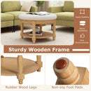 29 Inch Large Round Ottoman Coffee Table 2-Tier Upholstered Tufted Footrest Ottoman with Flip-up Top-Beige by LJGDeals