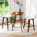29 Inch Low-Back High-Top Chairs with Padded Seat and Rubber Wood Legs