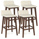 29 Inch Low-Back High-Top Chairs with Padded Seat and Rubber Wood Legs