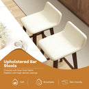 29 Inch Low-Back High-Top Chairs with Padded Seat and Rubber Wood Legs