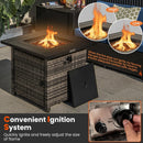 29 Inch Propane Rattan Firepit Table with Lava Rocks and Protective Cover-Gray by LJGDeals