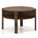 29.5 Inch Round Coffee Table with Storage Shelves for Small Space by LJGDeals