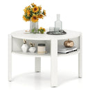 29.5 Inch Round Coffee Table with Storage Shelves for Small Space by LJGDeals