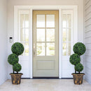 29 Inches Artificial Boxwood Topiary Tree Triple Ball Shrubs by DirectDeals