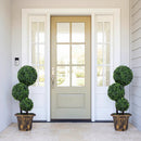 29 Inches Artificial Boxwood Topiary Tree Triple Ball Shrubs by LJGDeals