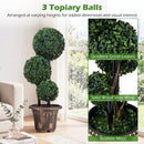 29 Inches Artificial Boxwood Topiary Tree Triple Ball Shrubs by DirectDeals