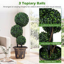 29 Inches Artificial Boxwood Topiary Tree Triple Ball Shrubs by LJGDeals