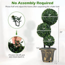 29 Inches Artificial Boxwood Topiary Tree Triple Ball Shrubs by LJGDeals
