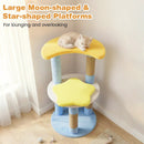 29 Inches Cute Modern Cat Tree with Star and Moon Shaped Platforms by LJGDeals
