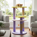 29 Inches Cute Modern Cat Tree with Star and Moon Shaped Platforms by LJGDeals