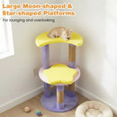 29 Inches Cute Modern Cat Tree with Star and Moon Shaped Platforms by LJGDeals
