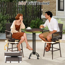 29 Inches Patio 360¬∞ Swivel Bar Stool with Cross-Woven Armrests and Seat Cushion-White by LJGDeals