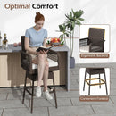29 Inches Patio 360¬∞ Swivel Bar Stool with Cross-Woven Armrests and Seat Cushion-White by LJGDeals