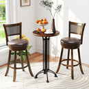 29 Inches Swivel Counter Height Barstool Set of 2 with Rattan Backrest and Footrest-Brown by LJGDeals