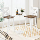 29" Rubberwood Swivel Barstools Set of 2 with Backrest and Large Seat by LJGDeals
