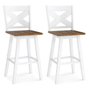29" Rubberwood Swivel Barstools Set of 2 with Backrest and Large Seat by LJGDeals