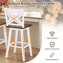 29" Rubberwood Swivel Barstools Set of 2 with Backrest and Large Seat by LJGDeals