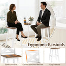 29" Rubberwood Swivel Barstools Set of 2 with Backrest and Large Seat by LJGDeals