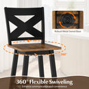 29" Rubberwood Swivel Barstools Set of 4 with Backrest and Large Seat