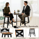 29" Rubberwood Swivel Barstools Set of 4 with Backrest and Large Seat by LJGDeals