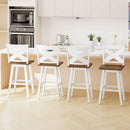 29" Rubberwood Swivel Barstools Set of 4 with Backrest and Large Seat by LJGDeals