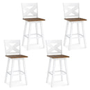 29" Rubberwood Swivel Barstools Set of 4 with Backrest and Large Seat by LJGDeals