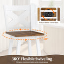29" Rubberwood Swivel Barstools Set of 4 with Backrest and Large Seat