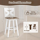 29" Rubberwood Swivel Barstools Set of 4 with Backrest and Large Seat by LJGDeals
