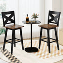 29" Rubberwood Swivel Barstools Set of 2 with Backrest and Large Seat by LJGDeals