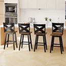 29" Rubberwood Swivel Barstools Set of 2 with Backrest and Large Seat by LJGDeals