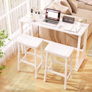 29" Saddle Seat Counter Height Stool Set of 2 with Footrests by LJGDeals
