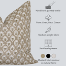 Rhea Floral Block Printed Pillow Cover | Mustard by Apartment No.3