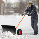 29 Inches Snow Pusher for Driveway-Orange by DirectDeals