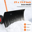 29 Inches Snow Pusher for Driveway-Orange by DirectDeals