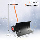 29 Inches Snow Pusher for Driveway-Orange by DirectDeals