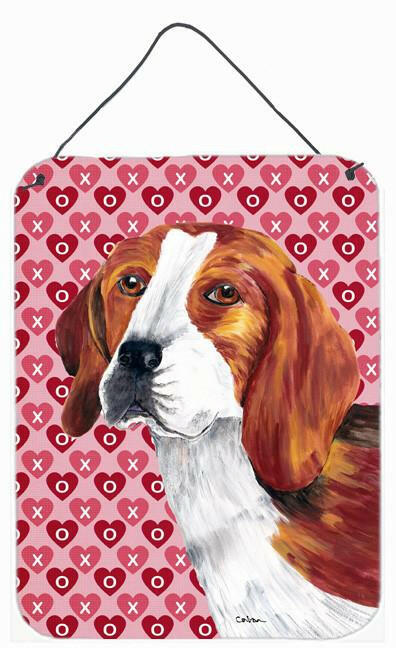 Beagle Hearts Love and Valentine's Day Portrait Wall or Door Hanging Prints