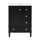 Bathroom Vanity With Integrated Basin, Soft Close Drawers, Door Mounted Double Layer Shelf by Unique Piece Furniture