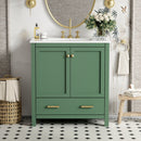 Bathroom Vanity With Single Sink, Combo Cabinet Undermount Sink, Bathroom Storage Cabinet With 2 Doors And A Drawer, Soft Closing, Multifunctional Storage, Solid Wood Frame by HouseOfZazla