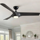 Reversible Quiet Motor Ceiling Fan Light With ABS Blades - Black / Gray by Unique Piece Furniture