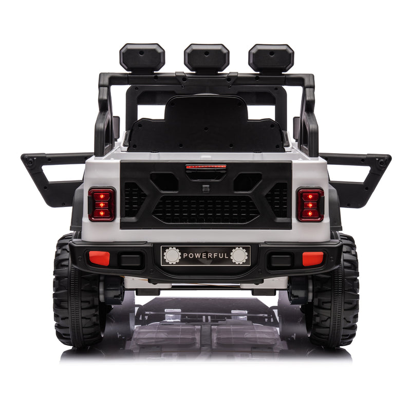 24V Ride On Large PickUp Truck car for Kids,ride On 4WD Toys with Remote Control,Parents Can Assist in Driving,Bluetooth music version,Pickup truck design with spacious storage in the rear.
