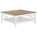 Evanston - Square Coffee Table With Shelf - White by HouseOfZazla