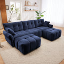 Sofa Set With Ottoman And Pillows, Textured, High Resilience Cushions by HouseOfZazla