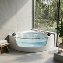 59" Corner Whirlpool Bathtub for 2-Person