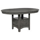 Lavon - Oval Extension Leaf Dining Table With Built In Storage - Gray