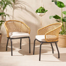 Outdoor Wicker Chair with Powder Coated Iron Legs by HouseOfZazla