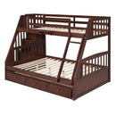 Bunk Bed With Drawers, Ladder And Storage Staircase by Unique Piece Furniture