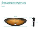 Veined Vessel Sink With Pop Up Drain, Boat Shape Bathroom Sink Above Counter - Gold by HouseOfZazla