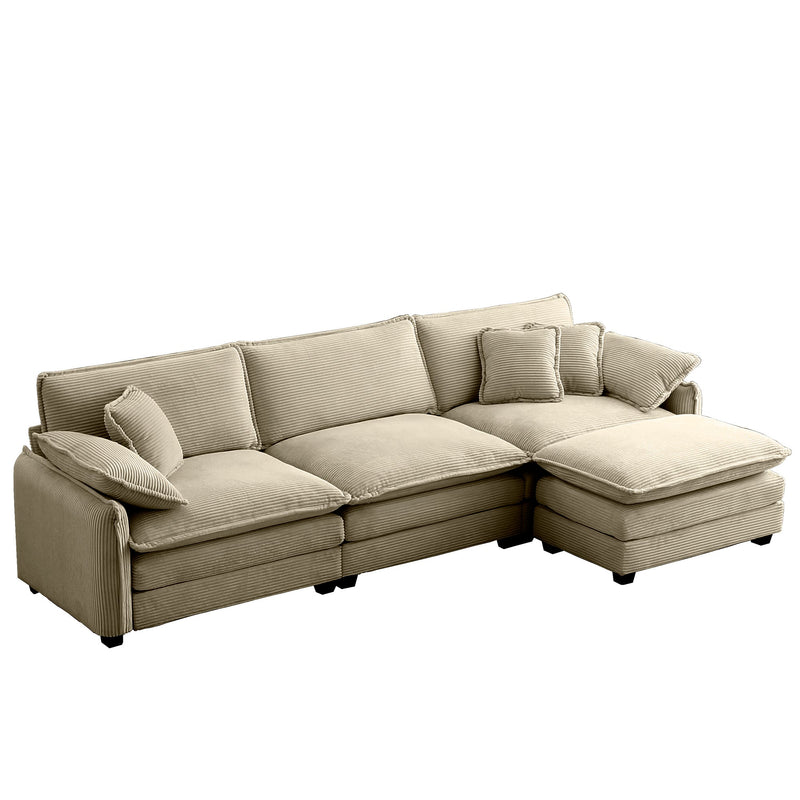 Walker Edison | Corduroy Cloud Couch with Ottoman