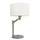 Horizon - Table Lamp With On / Off Switch Curved Base Linen Shade - Brushed Nickel / Silver / White by HouseOfZazla